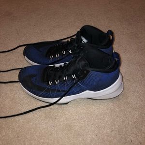 Blue and Black Nike Basketball Shoes